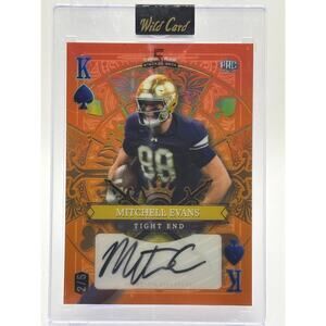2024 Wild Card Draw Mitchell Evans Rookie Orange King of Spades Auto 2/5 SP RC